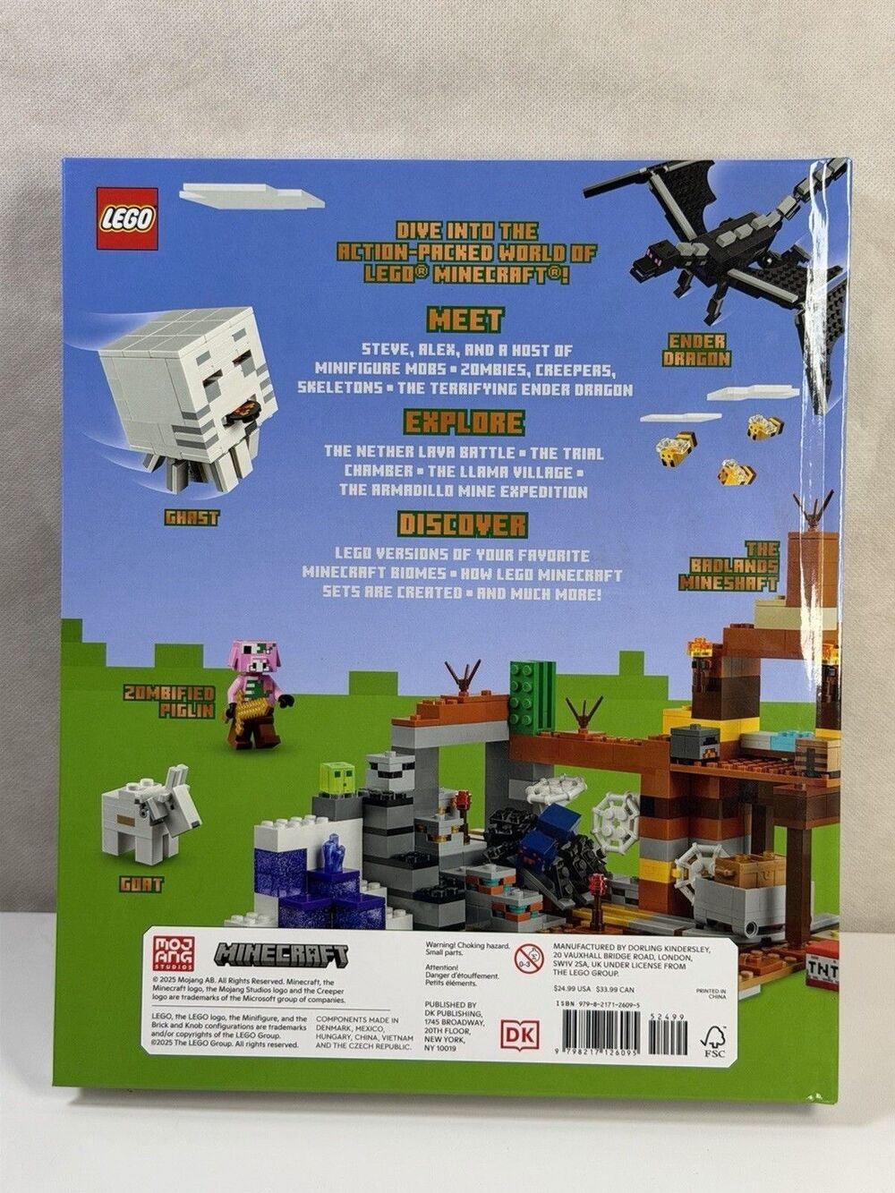 LEGO Minecraft Visual Dictionary Hardcover DK Book w/ Exclusive Minifigure NEW - Picture 3 of 5
